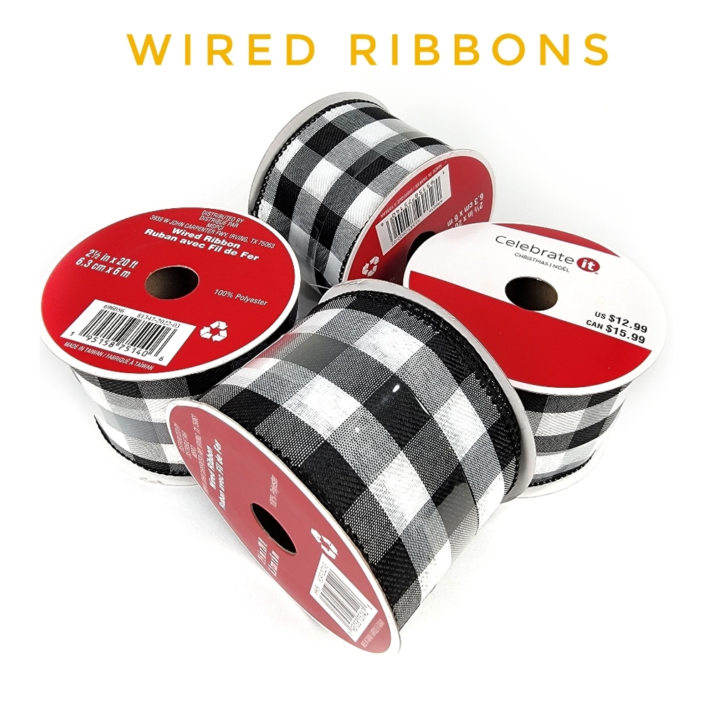 2.5" Buffalo Check Wired Ribbon by Celebrate It™ Décor